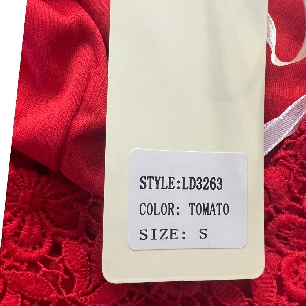 The Clothing Company Tiered Red Midi Dress Size Small NWT - Picture 14 of 15